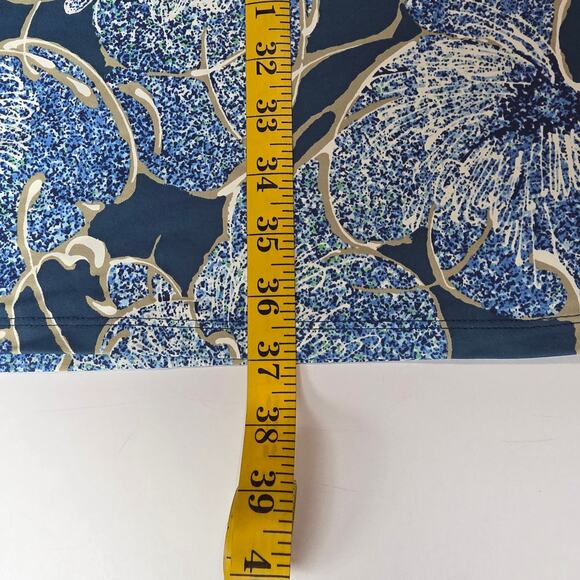 J.McLaughlin Dress Womens XS Blue Floral Sheath Stretch 3/4 Sleeve Knee Length - Picture 9 of 10